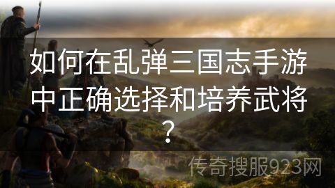 如何在乱弹三国志手游中正确选择和培养武将？