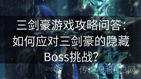 三剑豪游戏攻略问答：如何应对三剑豪的隐藏Boss挑战？