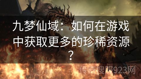 九梦仙域：如何在游戏中获取更多的珍稀资源？