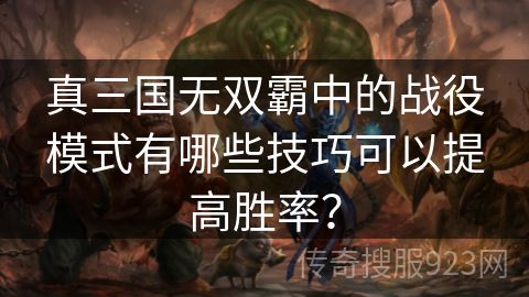 真三国无双霸中的战役模式有哪些技巧可以提高胜率？