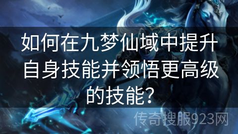 如何在九梦仙域中提升自身技能并领悟更高级的技能？