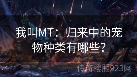 我叫MT：归来中的宠物种类有哪些？