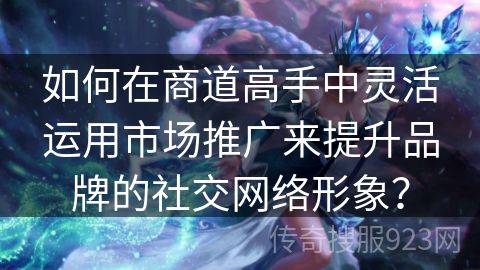 如何在商道高手中灵活运用市场推广来提升品牌的社交网络形象？