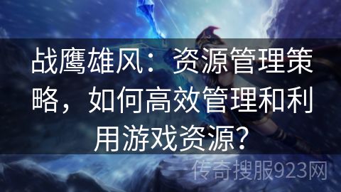 战鹰雄风：资源管理策略，如何高效管理和利用游戏资源？