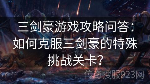 三剑豪游戏攻略问答：如何克服三剑豪的特殊挑战关卡？