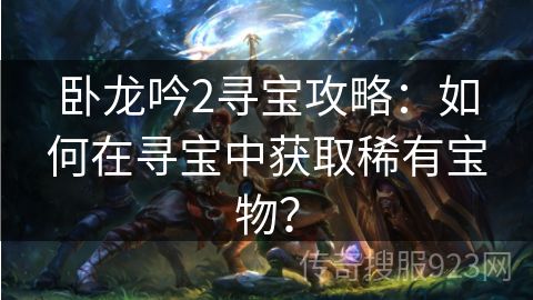 卧龙吟2寻宝攻略：如何在寻宝中获取稀有宝物？