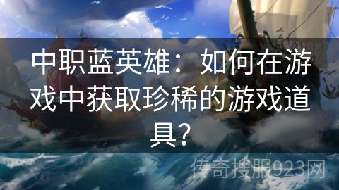 中职蓝英雄：如何在游戏中获取珍稀的游戏道具？