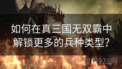 如何在真三国无双霸中解锁更多的兵种类型？