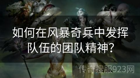 如何在风暴奇兵中发挥队伍的团队精神？