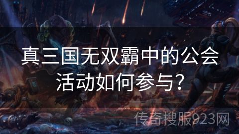 真三国无双霸中的公会活动如何参与？