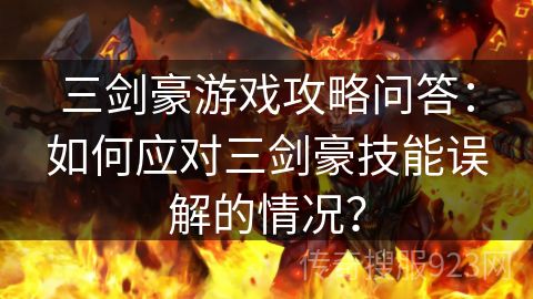 三剑豪游戏攻略问答：如何应对三剑豪技能误解的情况？